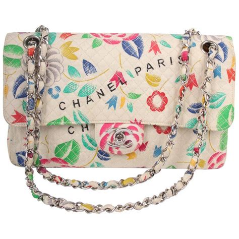 chanel vintage floral print single flap bag|chanel classic flap 2022.